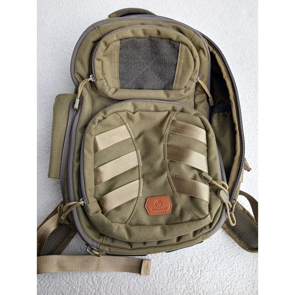 Roaring Fire Tactical Backpack Mens OS Green MOLLE Canvas Daypack